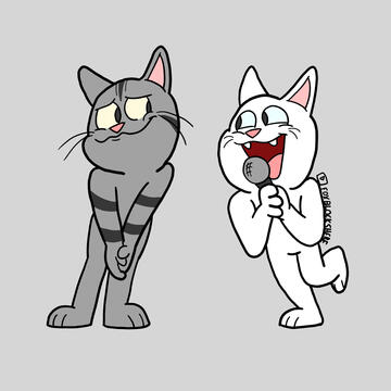 Art style experimentation Software: Krita Twitter link ⬈ "A Kitty Love Song" Early development art for an animated project.